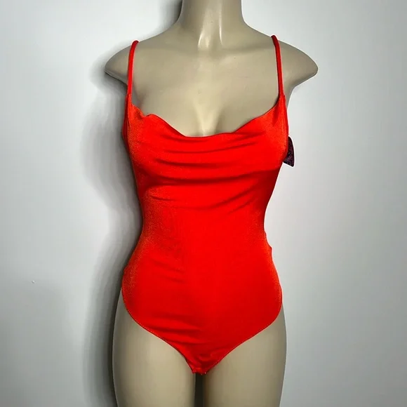 Free people medium orange bodysuit NWT - Picture 1 of 5